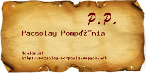 Pacsolay Pompónia névjegykártya